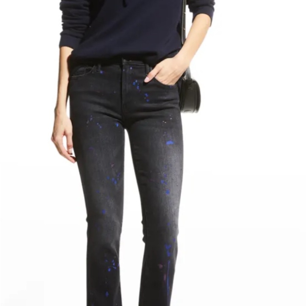 Mother denim paint splatter jeans